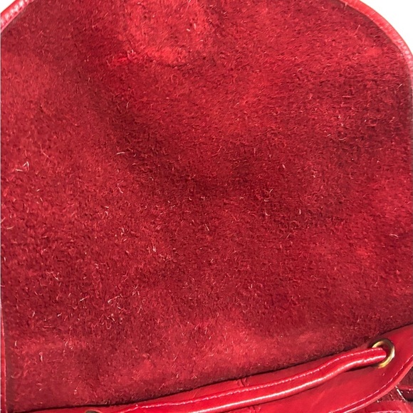 Vintage red leather unisex backpack - Picture 10 of 11